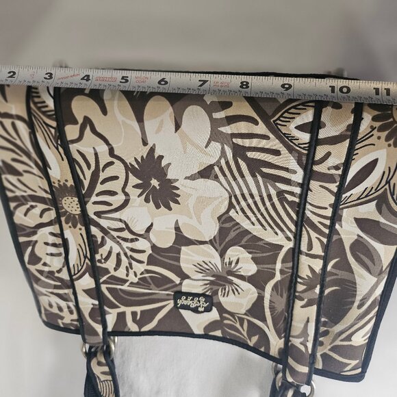 Beach by CLC Neoprene Brown, Ivory and Tan Tropical Floral Print Shoulder Bag - Picture 13 of 14